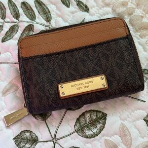 Michael Kors Two-Tone Wallet with Gold Accents